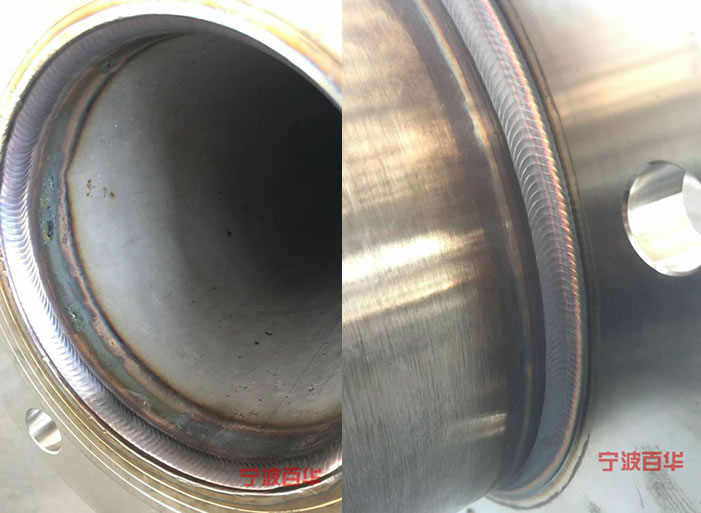 用组合式的管道自动焊接工艺对不锈钢法兰管进行角焊缝外焊接,从焊接